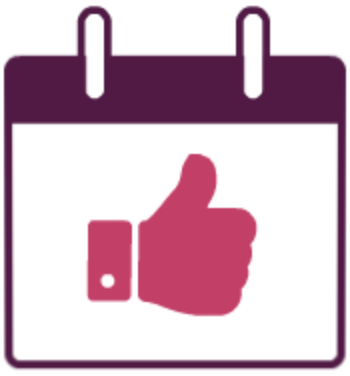 Page of a calendar with a thumbs-up instead of the day number